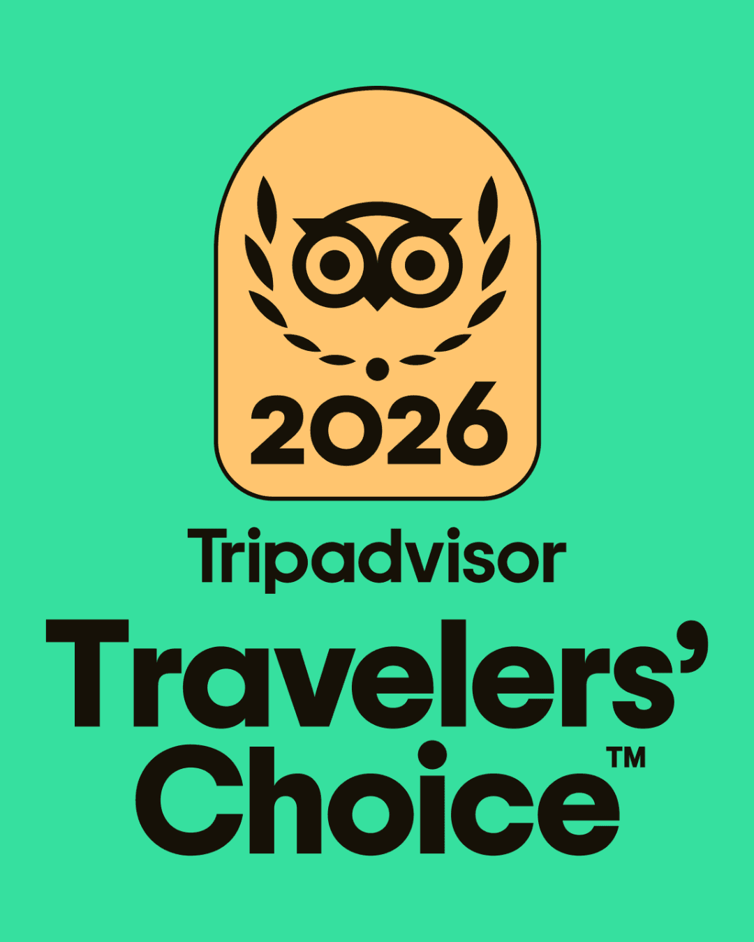 Tripadvisor Travelers' Choice Awards 2026 green badge